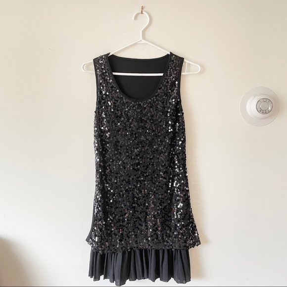 🖤 Vintage Black Sequin Dress - Picture 1 of 9